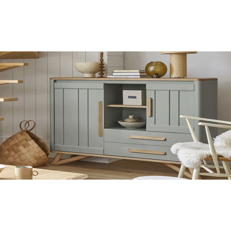 Alva - Meuble d'appui 2 portes 1 tiroir 1 niche 
