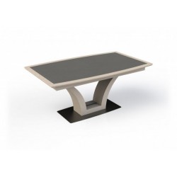 IZA - Table tonneau pied central 1 allonge papillon 