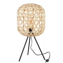 2022 - Lampe Trepied Ronde Bambou 