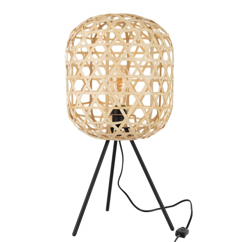 2022 - Lampe Trepied Ronde Bambou 